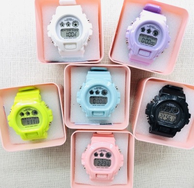 New Sports Electronic Watch Korean Style Candy Color Student Watch Multi-Function Luminous Button Watrproof Watch Ins Popular
