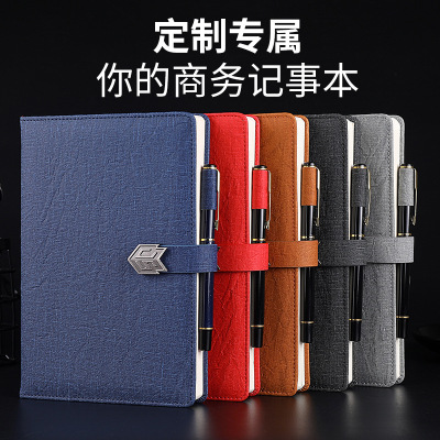 Factory Wholesale Creative Notepad Shield Buckle Notebook Gift Set A5 Business Notebook Printed Logo