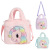 Winter New Plush Shoulder Bag Unicorn Tie-Dyed Color Girl's Crossbody Bag Children's Cute One-Shoulder Storage Bag