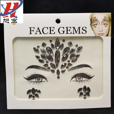 New Style Diamond Face Pasters Rhinestone Stickers Diamond Sticker Paper Acrylic Face Diamond Sticker Forehead Sticker 