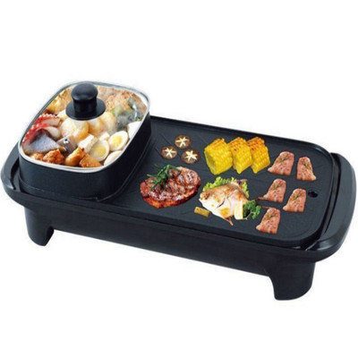 Korean-Style Multi-Functional Roast and Instant Boil 2-in-1-Pot Rectangular Boiling and Baking Integrated Two-Flavor