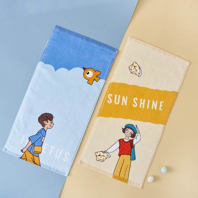 Fu Tian-Cotton Children Towel Cut Velvet Printed Cute Small Tower Soft Absorbent Super Boutique New Product