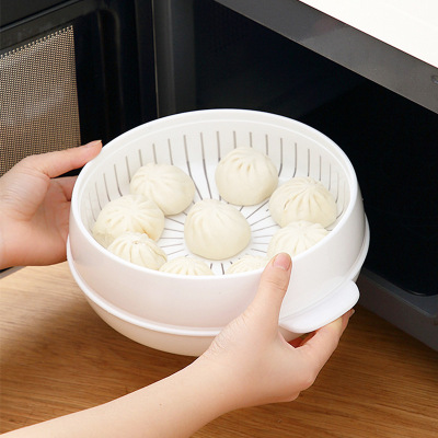Oven Steamer Multi-Layer Round With Lid Large Steaming Box Special Utensils Steamed Bread Heating Plastic Steamer