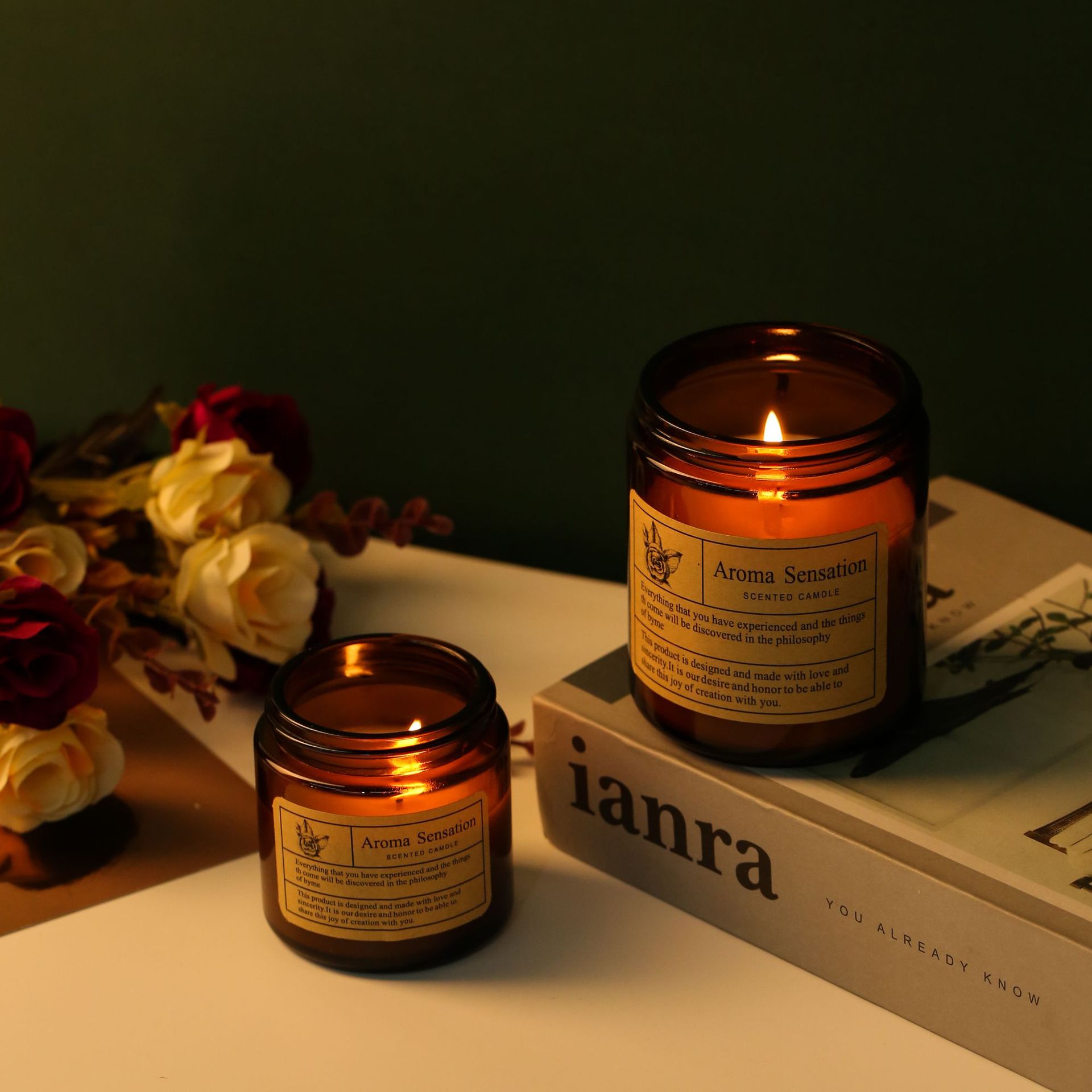 DIY手工大豆蜡香薰蜡烛无烟浪漫蓝风铃蜡烛伴手礼祖马龙香氛