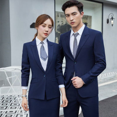 Spring 2021 Men's and Women's Business Wear Suit Interview Formal Wear Business Sales Hotel 4S Car Insurance Overalls