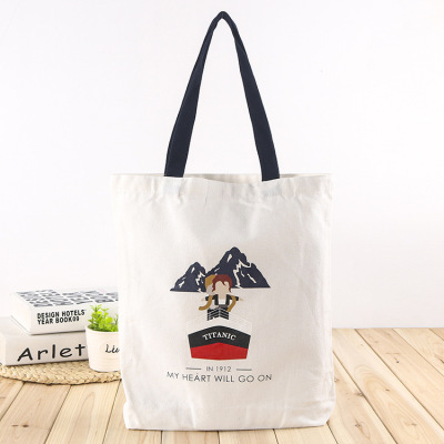 Advertising Shopping Portable Cotton Bag Custom Blank Cotton Canvas Bag Custom Printed Logo