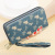 Pu Double Zip Wallet Women's Long Double-Pull Bag Women's Trendy Women's Bags Wallet Printed Clutch Mobile Phone Bag