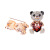 Factory Wholesale Korean Style High-End Exquisite Bear Pin Crystal Diamond Cartoon Fashion Brooch Clothing Accessories