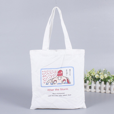 Mass Production of Customized Advertising Gifts Canvas Bag Wholesale Thermal Transfer Portable Shopping Cotton Bag