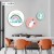 round Children's Bedroom Decorative Painting Bedside Mural Aluminum Alloy Baked Porcelain Modern Light Luxury Hanging Painting