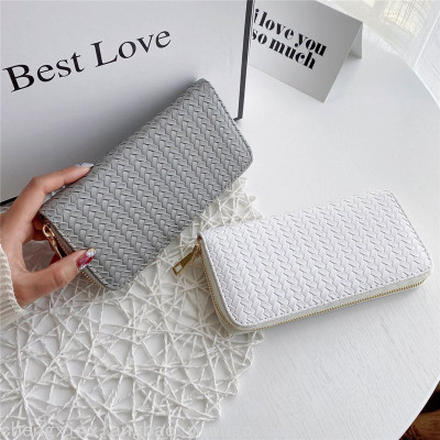  Long Zipper Handbag European and American Style Fashion Foreign Trade PU Leather Wallet Trendy Women's Bags Card Holder