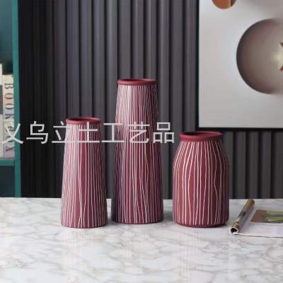 Gao Bo Decorated Home New Three-Piece Ceramic Vase Set