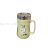 New National Style Creative Snow Plum Couple Ceramic Mug Acrylic Crystal Lid Blue Pink Green Yellow