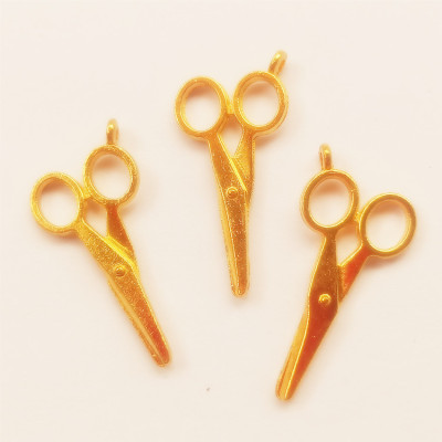 Gold Decoration Handmade DIY Hair Accessories Manufacturer Accessories 34mm Golden Scissors Tailor Pendant 50 Pieces a Pack