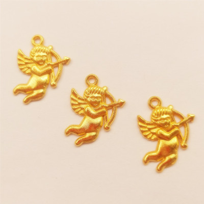 Gold Clothing Accessories DIY Hair Accessory Material Cupid Angel Pendant Factory Direct Sales 50 Pieces a Pack