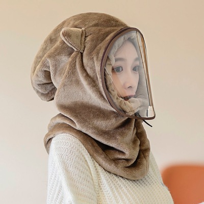 Autumn and Winter New Thickened Warm Cap Protective Mask Female Windproof Cycling Neck Protection Scarf One Earmuffs Hat