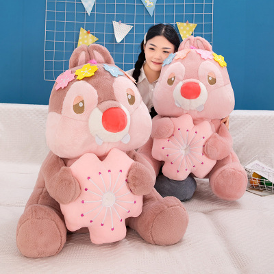 New Cartoon Cute Pink Cherry Blossom Chip 'N' Dale Plush Toy Doll Ragdoll Decoration Gift for Women