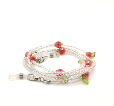 New European and American Style Strawberry Crystal Mask Chain, Eyeglasses Chain