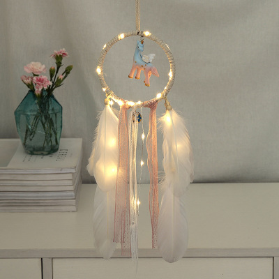 Creative Ins Unicorn Dreamcatcher Lamp Pendant Girl Series Cartoon Resin Small Night Lamp Home Decoration Gift
