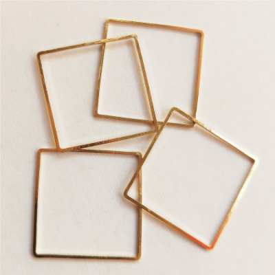 Copper DIY Jewelry Accessories Materials Popular Minimalist Square Earrings Pendant Pendant KC Gold Square Manufacturer