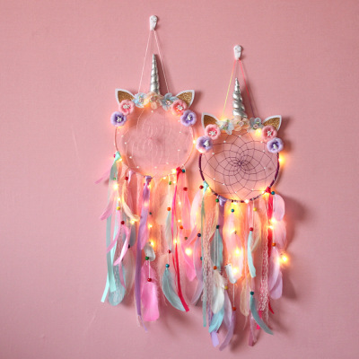Creative New Unicorn Dreamcatcher Ornaments Silver Horn Fresh Girl Room Hanging Decorations Home Dreamcatcher