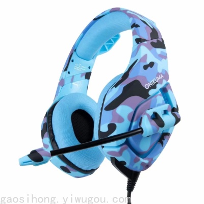 Gaming Headset Computer Headset Crack Luminous Band Microphone Headset Heavy Bass Large Ear Muffs E-Sports
