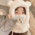 Cute Bear Mask One-Piece Hat Female Winter Cycling Thermal and Windproof Autumn and Winter Bear Hat Scarf Winter Neck Warmer