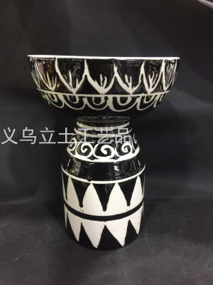 Gao Bo Decorated Home Household Simple Black and White Ceramic Vase