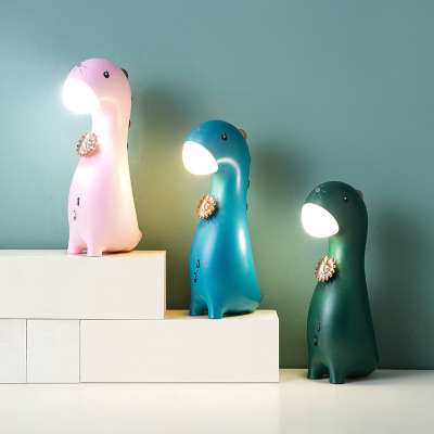 New Dinosaur Touch Small Night Lamp Mini USB Rechargeable Cartoon Touch Table Lamp Children Sleeping Led Bedside Lamp