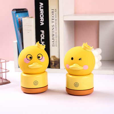 Factory Direct Supply Cute Cartoon Duck Silicone Night Lamp Creative Gift USB Rechargeable Children Sleeping Light Wholesale