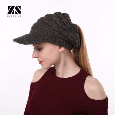 Flecked Knit Cap Knit Beanie Hat Fashion Ladies Dotted Beani