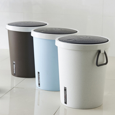 Factory Press Trash Can Household Bathroom round Plastic Covered with Lid Toilet Living Room Bedroom Nordic Simple