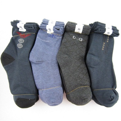 Socks Men's Large Amount of in Stock Wholesale Autumn and Winter Polyester Cotton Men's Socks Stall Socks Men's Manufacturers Send Recording Old Man Socks