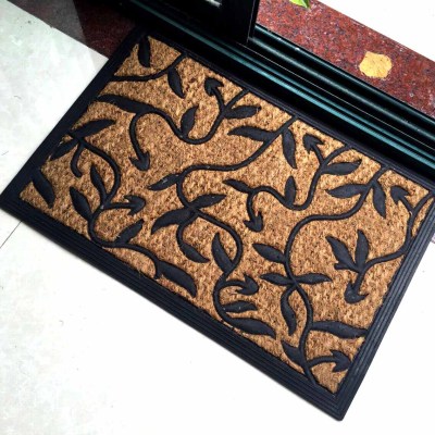 Rubber Embossed Coir Coconut Shred Coconut Palm Coco Coconut Shell Fiber Coconut Palm Non-Slip Mat Carpet Doormat Floor Mat