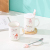 Hot Selling Cartoon Bunny Ceramic Cup with Cover with Spoon Mug Creative Glass