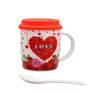 Valentines day gifts mugs With Handle Silicone cover sublima