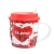 2021 Custom Logo Made Red Heart Creative Ceramic Water Mug S