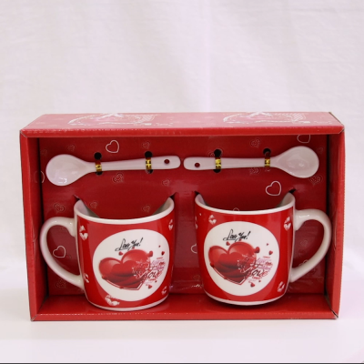 Red Sublimation Couple Mug Ceramic Coffee couple mug gift se