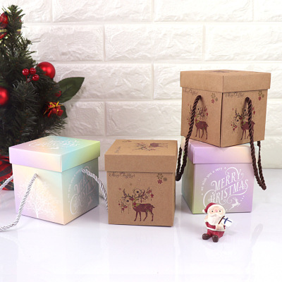 New Creative Tiandigai Christmas Apple Packaging Box Christmas Eve Fruit Gift Box Square Business Gift Box Candy