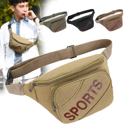 New Canvas Waist Bag Large Capacity Business Bag Men's Lady Crossbody Outdoor Mobile Phone Large Capacity Business Bag Wallet
