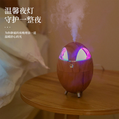 2021 Cross-Border New Dinosaur Egg Y18 Small Humidifier USB Spray Used in Bedroom Colorful Night Light Wood Grain Humidifier