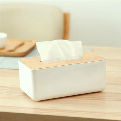 Japanese Household Supplies Desktop Tissue Box Wooden Paper Extraction Box Bathroom Car Plastic Napkin Tissue Storage Box