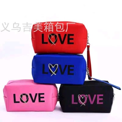 New Nylon Printed L0ve Cosmetic Bag Large Capacity Handbag Cosmetics Storage Bag Letter Cosmetic Bag Bag
