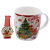 Wholesale Bulk Christmas theme red glazed coffee ceramic san