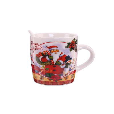 Hot Sale Gift Ceramic Cup Christmas Fancy Decal Porcelain Te