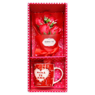 Mother's day mug Gift Set with Artificial Flower 