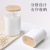 Japanese Style Bamboo Wood Automatic Press Type Toothpick Tin Cotton Swab Can Household Living Room Grid Floss Storage Box Custom Logo