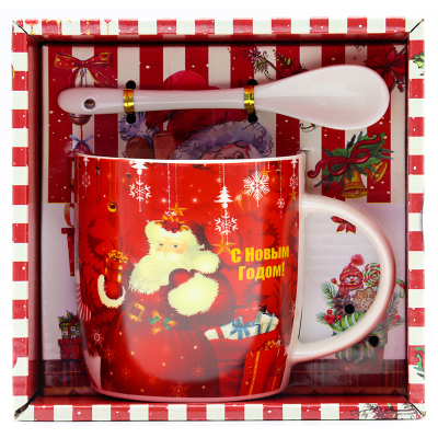Gift Box packing Decoration Ceramic Santa Christmas Coffee C