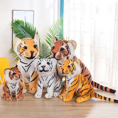 Simulation Plush Toys Little Tiger Doll Cross-Border New Arrival Zoo Souvenir Wholesale Cartoon Cute Ornaments