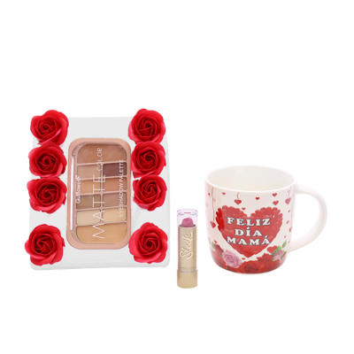 Mother's day mug gift set With Eye Shadow Lips